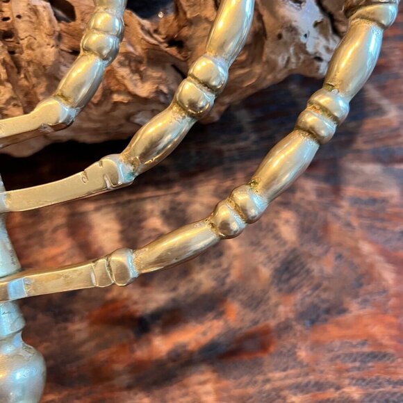 Vintage Solid Brass Menorah Candelabra 7-Branch Candle Holder Judaica 10 inch - Picture 6 of 11